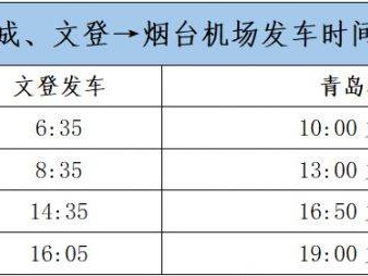 威海远航巴士到烟台机场时间+票价