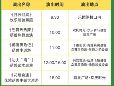 2025哈尔滨融创乐园五一演出活动时间安排