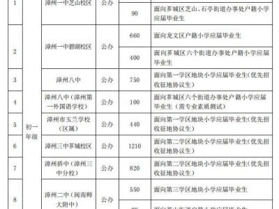 2025年漳州市直公民办义务教育学校招生计划