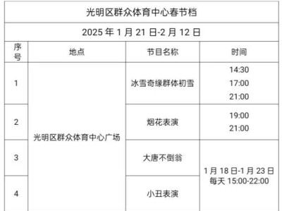 2025光明群众体育中心花市时间+地点+展位情况
