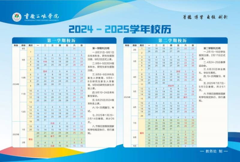 2025重庆各大学寒假及开学时间