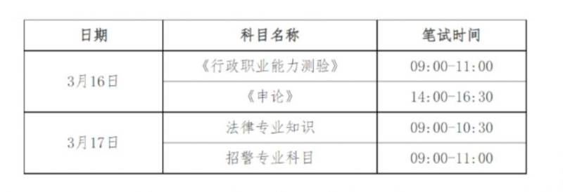 2024年常德考试省考公务员时间