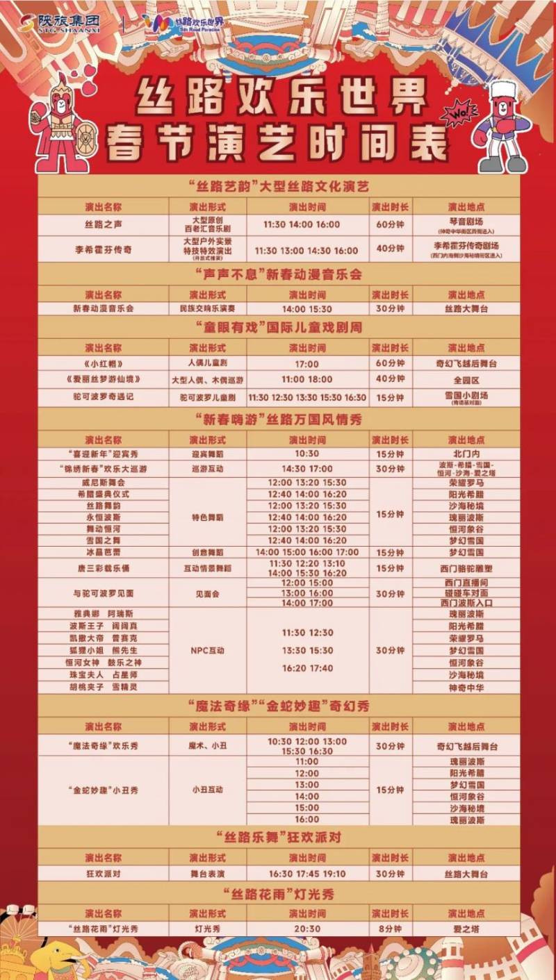 2025西安丝路欢乐世界春节假期游玩指南(时间 活动)