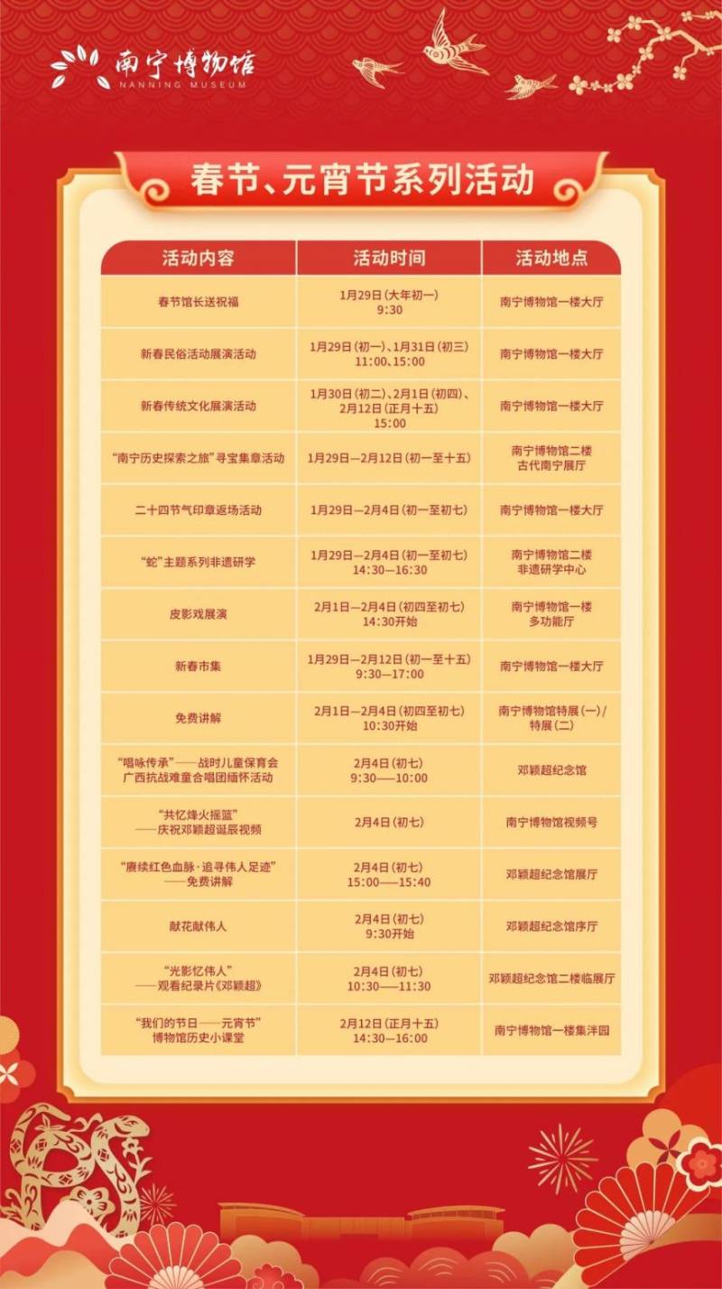 2025年南宁博物馆元宵节活动时间 内容