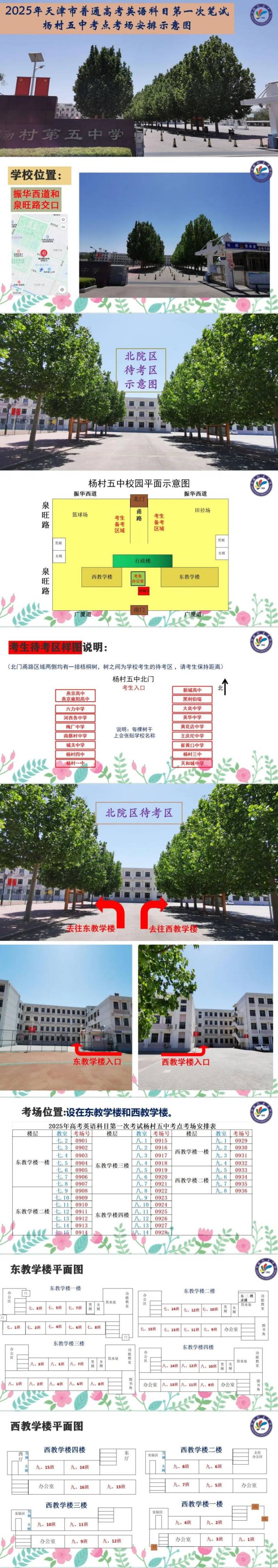 2025天津武清区高考英语一考笔试考点考场示意图