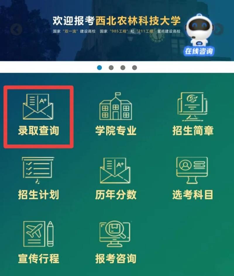 西北农林科技大学2025高考录取查询方法
